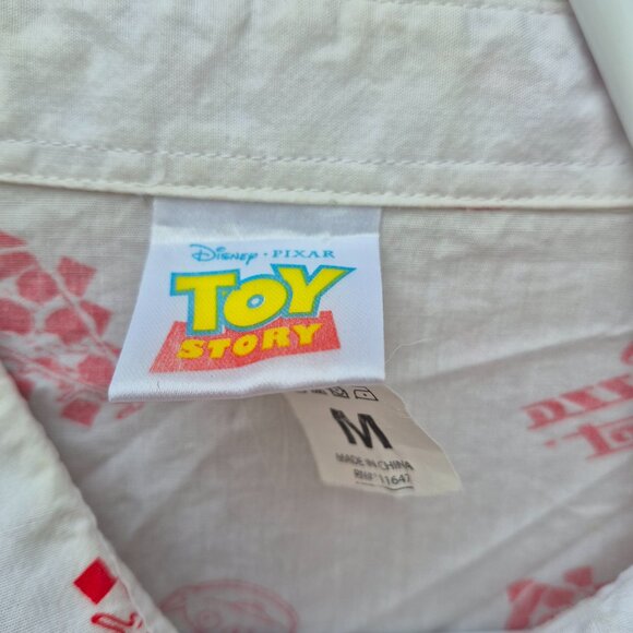 Mens medium Toy Story vintage short sleeved button down Planet button down shirt - Picture 3 of 5